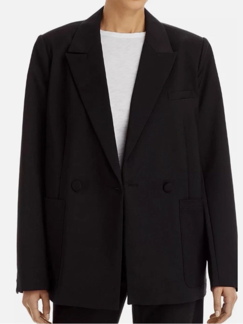 Good American The Boss 2.0 Blazer Oversized Double Breasted black sz 1 - small